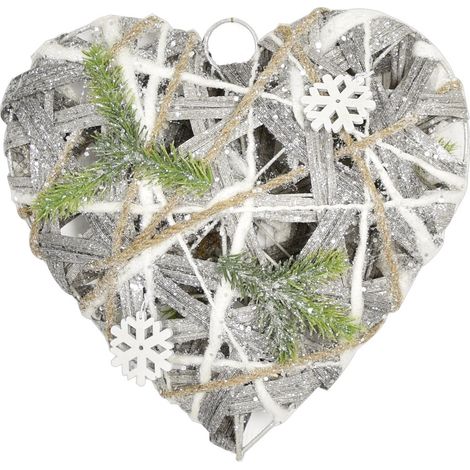 MAURY'S CUORE DI NATALE IN LEGNO 3D 20CM LINEA WOODY XMAS (1/2)