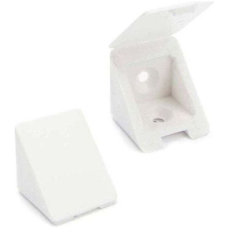 40 pcs Corner Brackets/Furniture Connectors/Shelf Brackets with 2 Holes. Color: White. Material: Plastic (1/4)