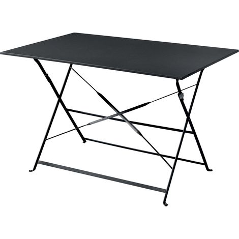 Tavolo Pieghevole da Giardino 110x70x72 cm in Ferro Antracite (1/3)