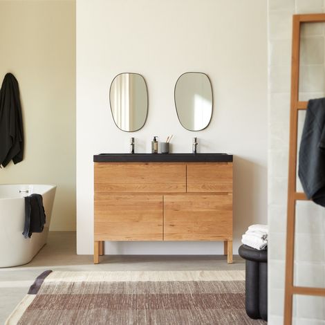 Tikamoon Easy Meuble Salle De Bain en chêne H 94 cm × L 120 cm × P 46 cm (1/5)