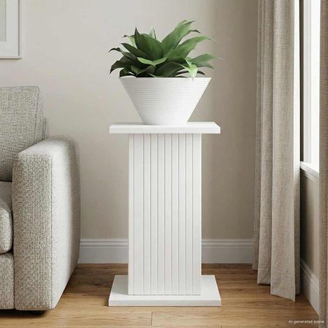vidaXL Support de Plante Blanc brillant 30,5 x 30 x 43 cm