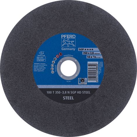 PFERD Stationäre Trennscheibe T 350x3,8x40mm weich HD STEEL für Stahl 100m/s