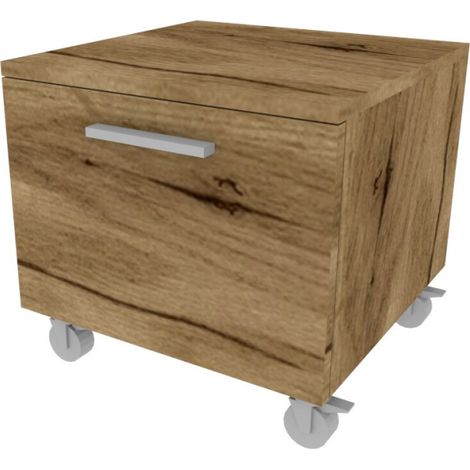 Cassettiera con ruote - Design moderno per cameretta e ufficio - Quercia
