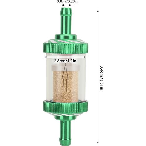 Filtre à carburant pour moto, résistance de coupure thermique ABS, diamètre 6 mm, vert (1/5)