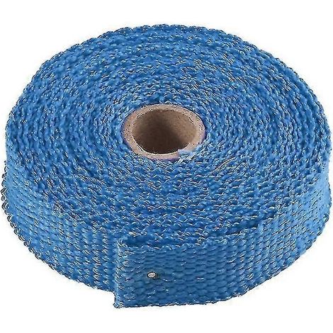 1 rouleau de 5 m de ruban isolant thermique en fibre de verre pour échappement de voiture ou de moto.-blue