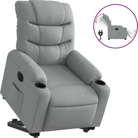 Maison Exclusive - Poltrona Reclinante Alzapersona Elettrica Grigio Chiaro Tessuto