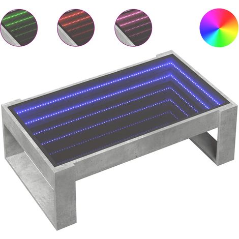 Maison Exclusive - Couchtisch mit Infinity-LED Betongrau 90x53x30