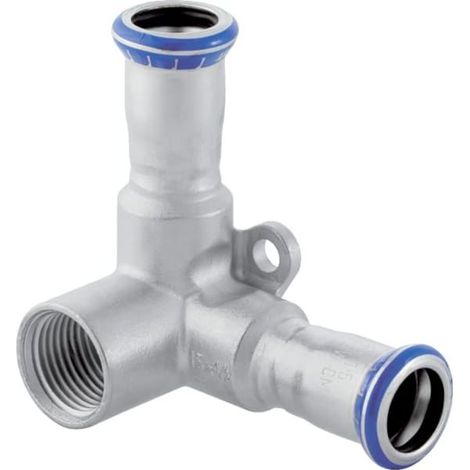 Geberit Mapress Eckanschlusswinkel 90 Grad, D 18mm, Rp 1/2", D1 18mm, Länge 4,3cm, Edelstahl (1/4)