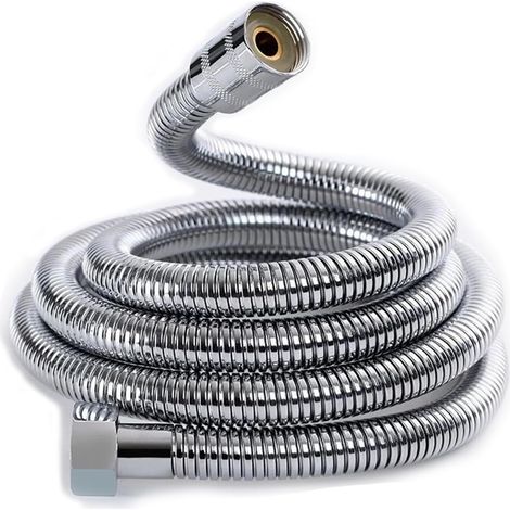 Flexible de douche 3m, raccord standard universel G1/2, flexible et sans pliage, surface galvanisée facile à nettoyer, 118 pouces. (1/5)