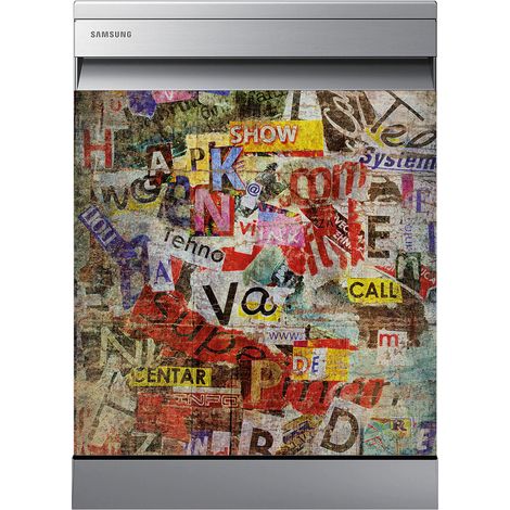 Stickers Lave vaisselle - Art - 60x60 cm - Adhésif BRILLANT (1/2)