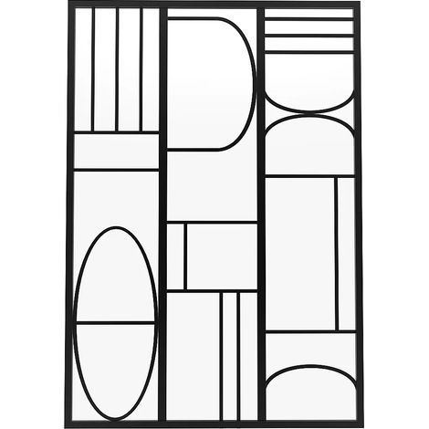 Vetrata atelier stile art déco - 90x130 cm (L x H) - Alluminio termolaccato - Nero - COUBARTA