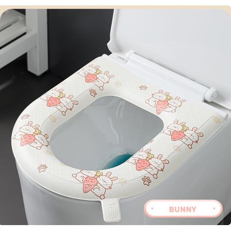 Zweiteilige Toilettensitzbezüge für alle Jahreszeiten, wasserdicht, mit hübschen Mustern und selbstklebend. (1/5)