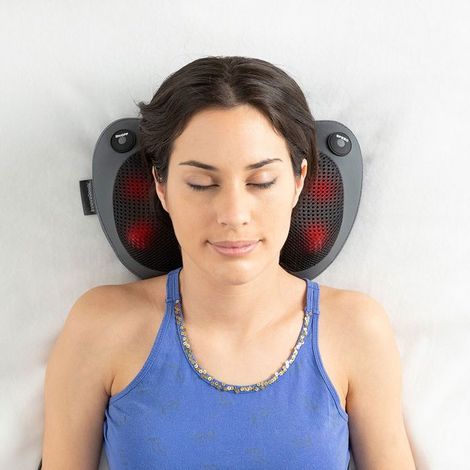 Masseur Shiatsu - CELLUSTOP - Compact Rechargeable - Fonction Chaleur - 2 Têtes Rotatives - Portable