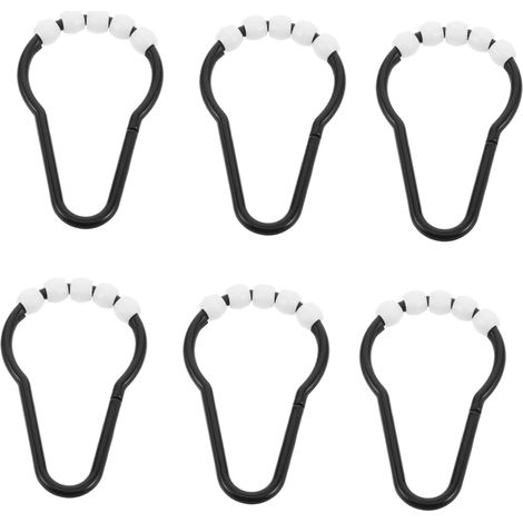 Anneaux en plastique pour rideau de douche, lot de 20, à billes (1/5)
