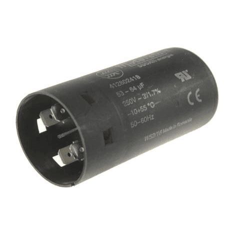 Condensateur de démarrage 53 MF-64 MF pour réfrigérateur – Capacité 50µF – Tension 250V – Conforme ROHS – Dimensions 68,5x36,5mm (1/5)
