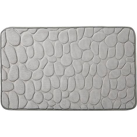 Tapis de bain antidérapant en mousse à mémoire de forme, gris, 40 x 60 cm (1/4)