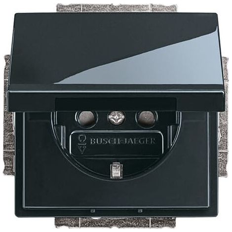Busch-Jaeger Presa SCHUKO® Inserto Safety+ con coperchio a cerniera senza divaricatore antracite - Piattaforma 63 (20 EUKBR-81), 2CKA002018A1526