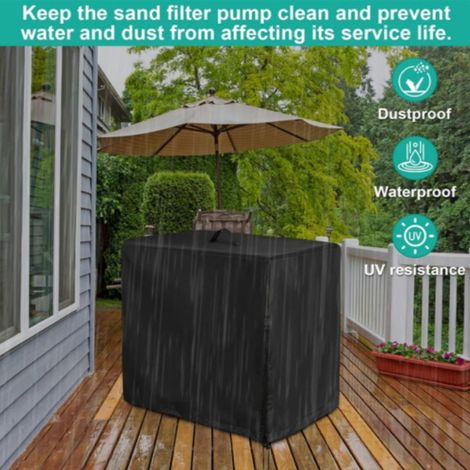 Pumpenschutz für Schwimmbecken, wasserdichte Schutzhülle aus Oxford-Gewebe für Schwimmbeckenpumpen, staubdichte Pumpenabdeckung, Gartenpumpenabdeckung, faltbar, UV-Schutz (1/5)