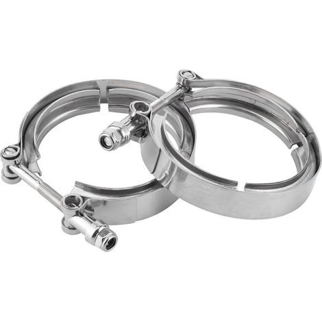 2pcs 3in Turbo Tuyau D'échappement Pince VBand Clip En Acier Inoxydable Auto Accessoire (1/5)
