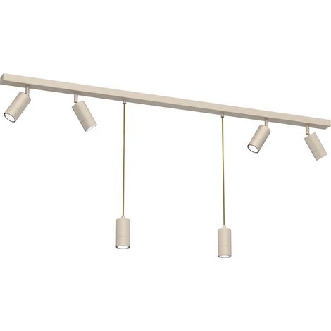 Rampe 150 cm crème 6 spots orientables GU10 Luminex