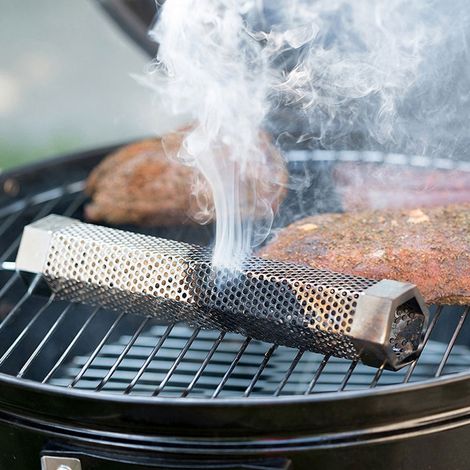 Tube pour fumoir à granulés hexagonal en acier inoxydable, tuyau de barbecue extérieur en maille, générateur de fumée (1/5)
