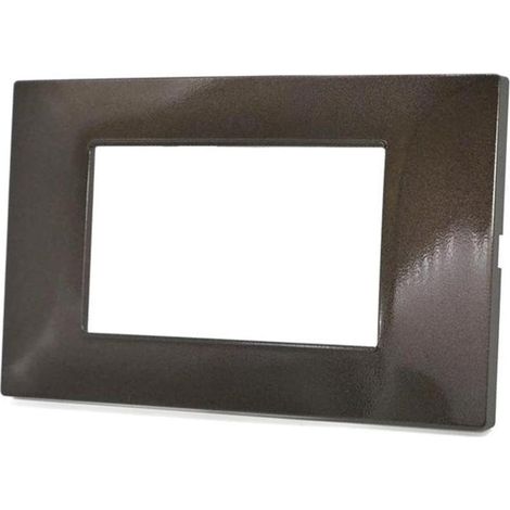 Placchetta per interruttore in metallo a 3 posti testa di moro cassetta 503 compatibile con vimar plana supporto cover (1/2)