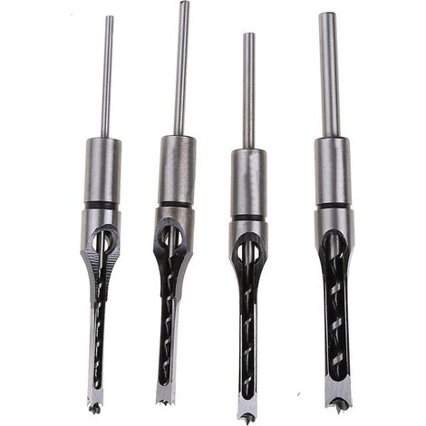 Foret Carré - Acier Trempé HRC 48-50 - Pour Mortaiseuse Bois - Dimensions 6,35 mm 7,94 mm 9,5 mm 12,7 mm - Lot de 4 (1/5)