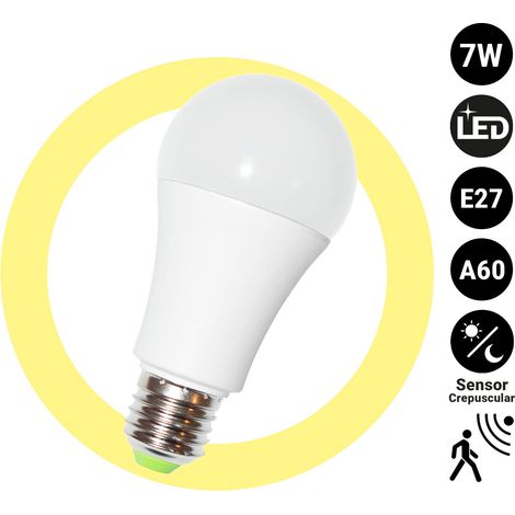 LED-Birne mit Bewegungs- und Dämmerungssensor - E27 A60 - 7W -