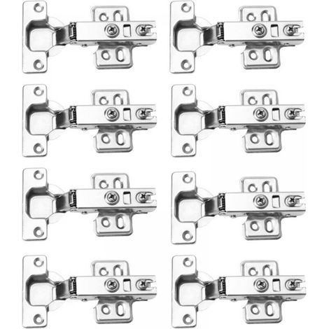 8 Pack Kitchen Cabinet Hinges, Bedroom, Dining Room, Bedroom, Dining Room, Soft Close, Folded Door Hinges with Screws (1/4)