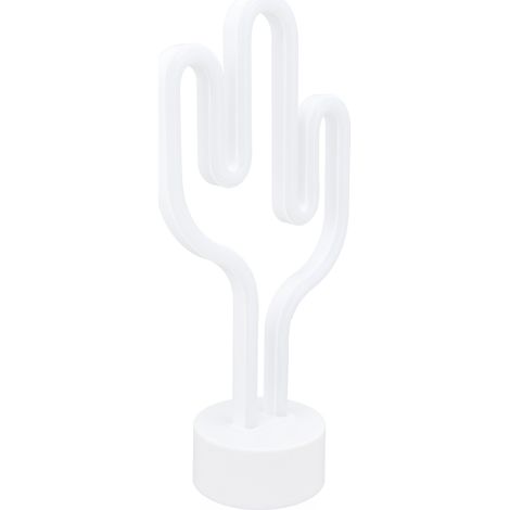 Enseigne lumineuse néon « Cactus » avec socle, fonctionne sur piles, pour salon, chambre et fête, lumière verte. (1/5)