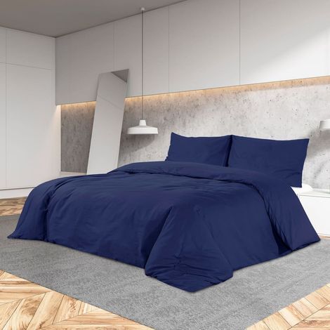Parure de lit bleu marine 200x200 cm en coton (1/5)