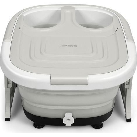 Bain de Pieds Thalasso Balnéothérapie avec Télécommande Cuve Repliable Lumière Infrarouge avec Massage à Bulles et Vibration Gris CW2119 Maison Chic (1/4)