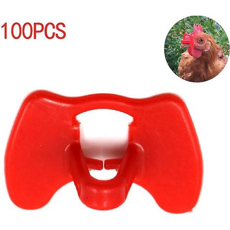 Packung mit 100 schraubenlosen, picksicheren Kunststoff-Schutzbrillen für Hühner (1/3)