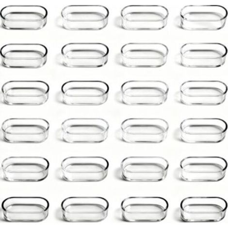 Oval transparent silicone chair leg caps - pack of 24, scratch-resistant furniture protectors, 15 x 30 mm, easy to install and silent sliding. (1/5)