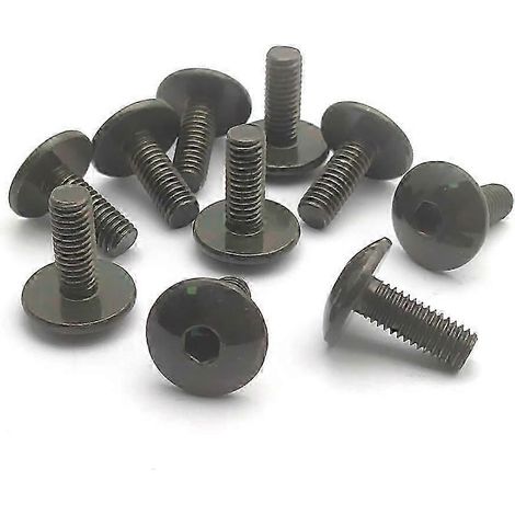 10 vis à tête plate ronde et hexagonale intérieure M6 6 mm M6x16 pour cache plastique de moto, scooter, quad, cyclomoteur (1/4)