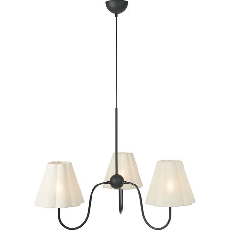 Suspension 3 lumieres metal noir abat jour lin beige e14 90 cm - markslojd veya 224314291 224314291 (1/3)