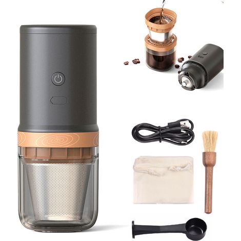 Macinacaffè elettrico portatile 3 in 1 da 24 W, con 25 velocità regolabili per caffè filtro, espresso e pour-over.