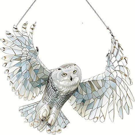 Oiseau - Suncatcher En Acrylique - Pour Fenêtre Intérieure Ou Extérieure - 20 x 20 cm - 60 g - Rouge Blanc Coloré - 1 Pièce (1/5)