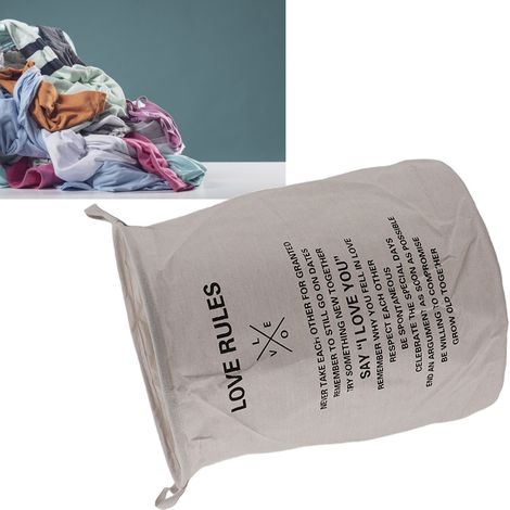 Faltbarer Wäschekorb – Großes Fassungsvermögen für Bad und Schlafzimmer – Multifunktionales und modernes Design – Material: Baumwollleinen – 50 x 40 cm / 255 g (1/5)