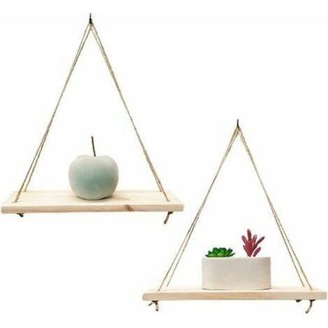 2er-Set Wandregale – Trendige Dekoration aus recyceltem Holz – Inkl. Haken – Kiefernholz – 35 cm x 14 cm – Handgefertigt in Frankreich (1/4)