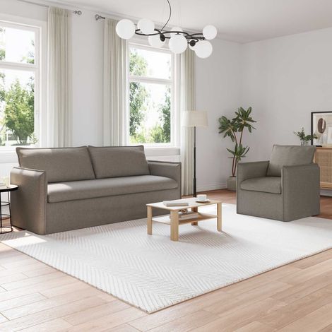 Sofa Set 2 pcs Taupe 196 x 82 x 85 cm Stoff (1/5)