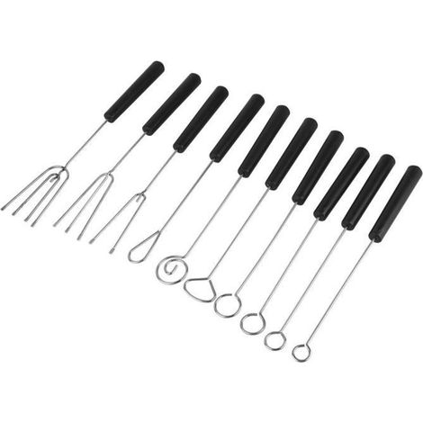 10pcs fourchette à tremper à chocolat bricolage fournitures de cuisson en acier inoxydable chocolat fourchette ensemble-CHE (1/4)