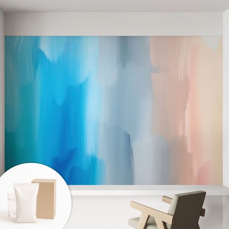 Tapete Vliestapete mit Kleber - modernes Design - Wohnungsdeko - geruchslos - langlebig Farbenfrohe Abstraktion 152x104 cm