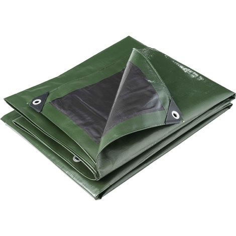 WerkaPro 10666 - Bâche industrielle - Ultra Lourde - 2x3 m - 240g/m2 - Réversible - Noire et Verte (1/5)