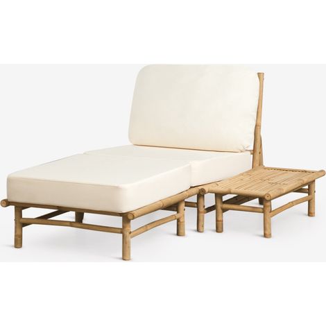 SKLUM Gartenset mit Sessel, Hocker und rechteckigem Beistelltisch aus Bambus Isendra                                    (1/5)