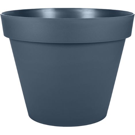 Pot de fleur Toscane Ø60 x 47 cm rond - 76 Litres - Bleu Jean - EDA