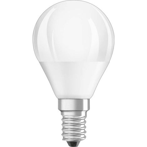 Lampadina LED smerigliata a sfera E14, 4,9W, bianco caldo. (1/3)
