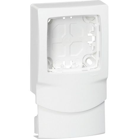 Legrand – Cadre appareillage saillie 1 poste blanc – Moulure 12,5mm – Pour moulures DLPlus 20x12,5mm, 32x12,5mm ou 40x12,5mm – Embout et platine inclus