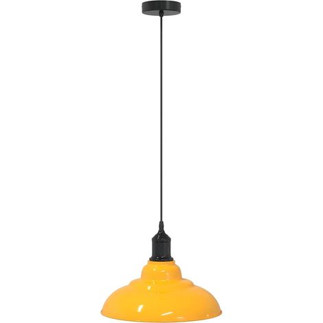 vidaXL Lampada Sospensione Regolabile E27 Giallo Lucido Ø31 cm Metallo (1/5)