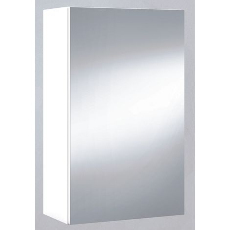 Pegane – Armoire murale de salle de bain 1 porte blanc brillant – Dimensions 65 x 40 x 21 cm – 2 tablettes intérieures réglables